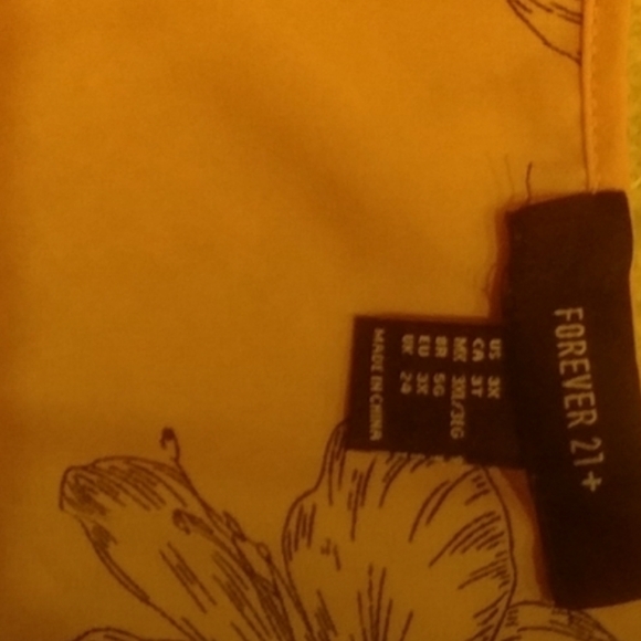 Forever 21 3X Yellow & Black Floral Design Dress - Picture 7 of 10